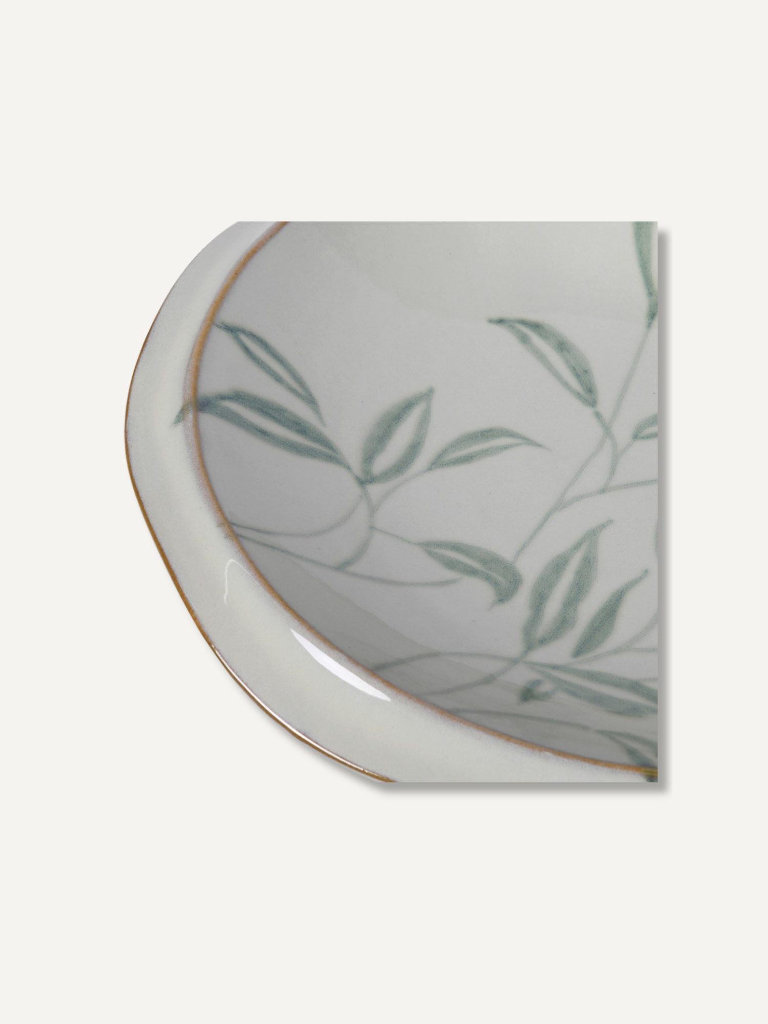 Hand Painted Leaves Decorative Ceramic Plate