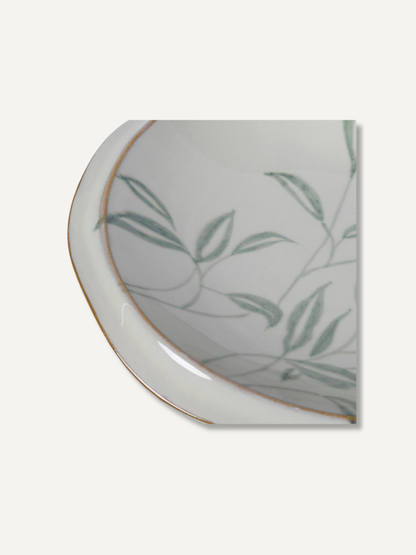 Hand Painted Leaves Decorative Ceramic Plate