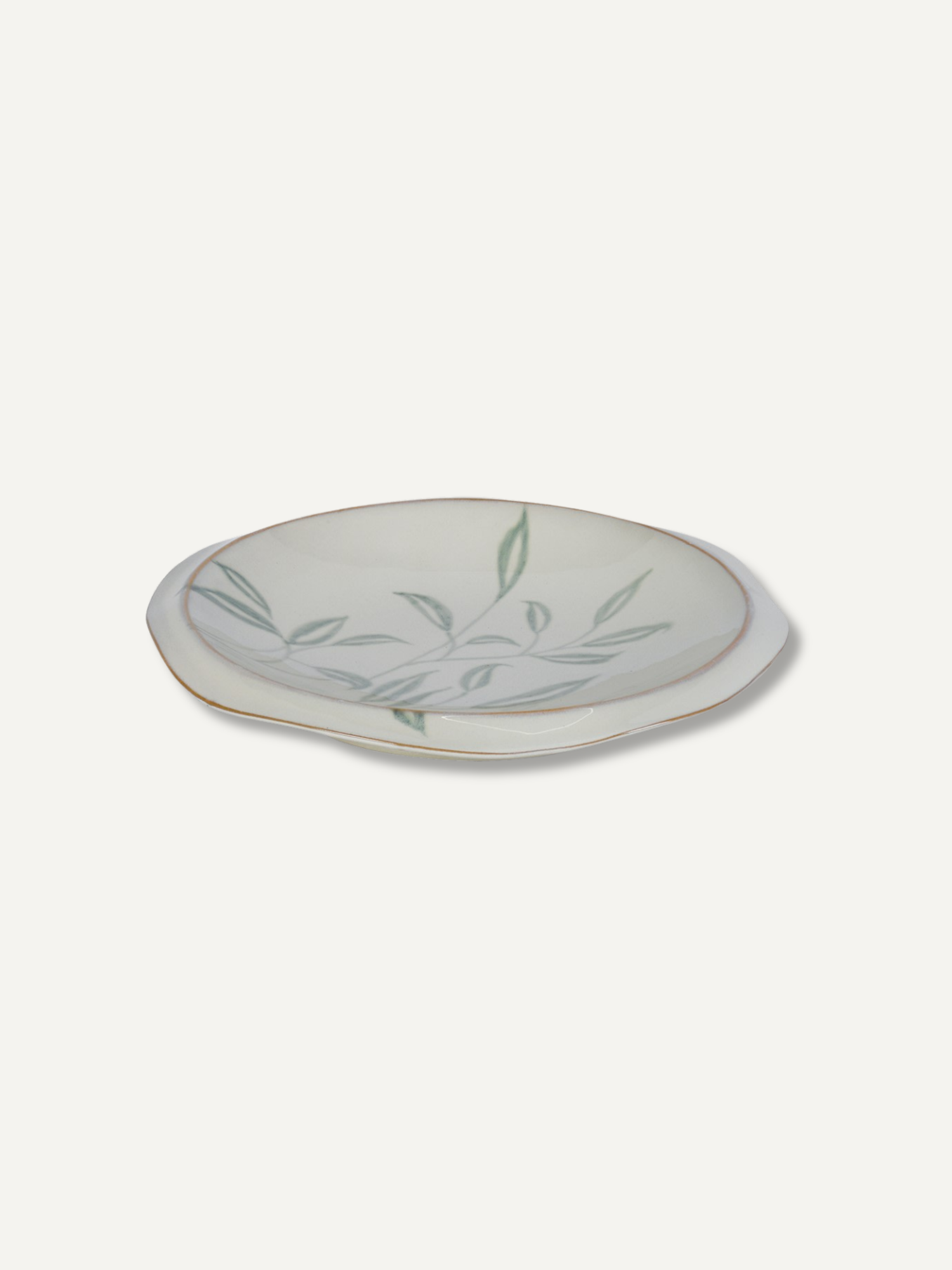 Hand Painted Leaves Decorative Ceramic Plate