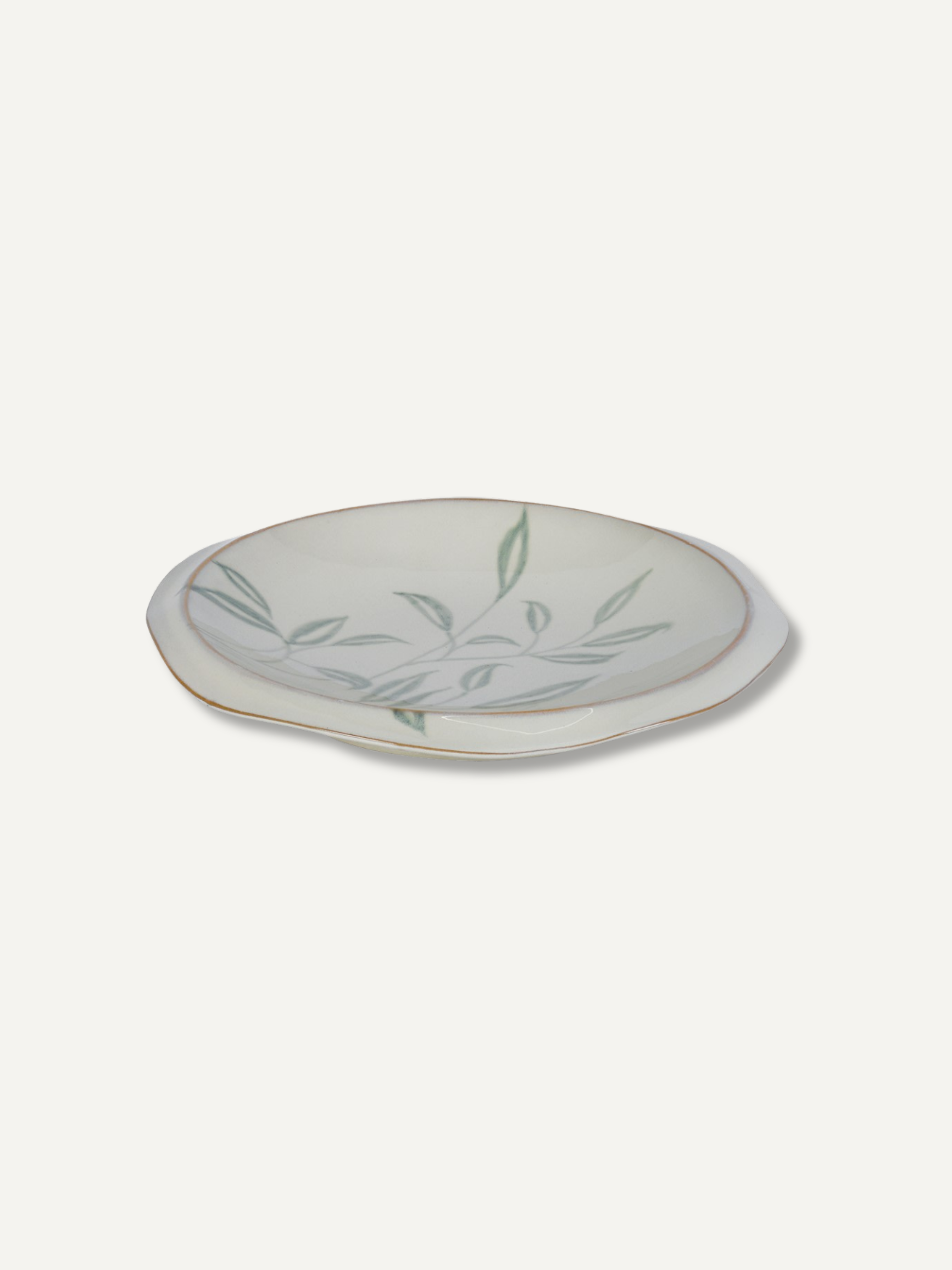 Hand Painted Leaves Decorative Ceramic Plate