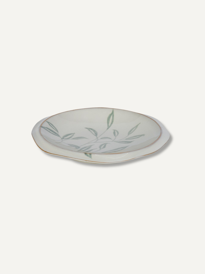 Hand Painted Leaves Decorative Ceramic Plate