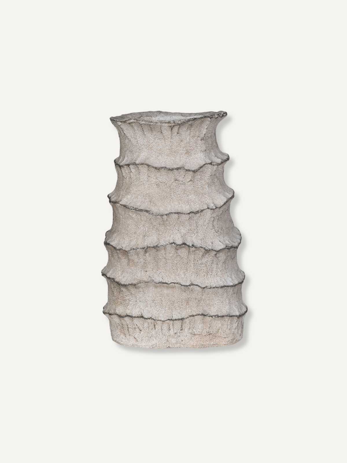 Handmade Ceramic Ridged Vase