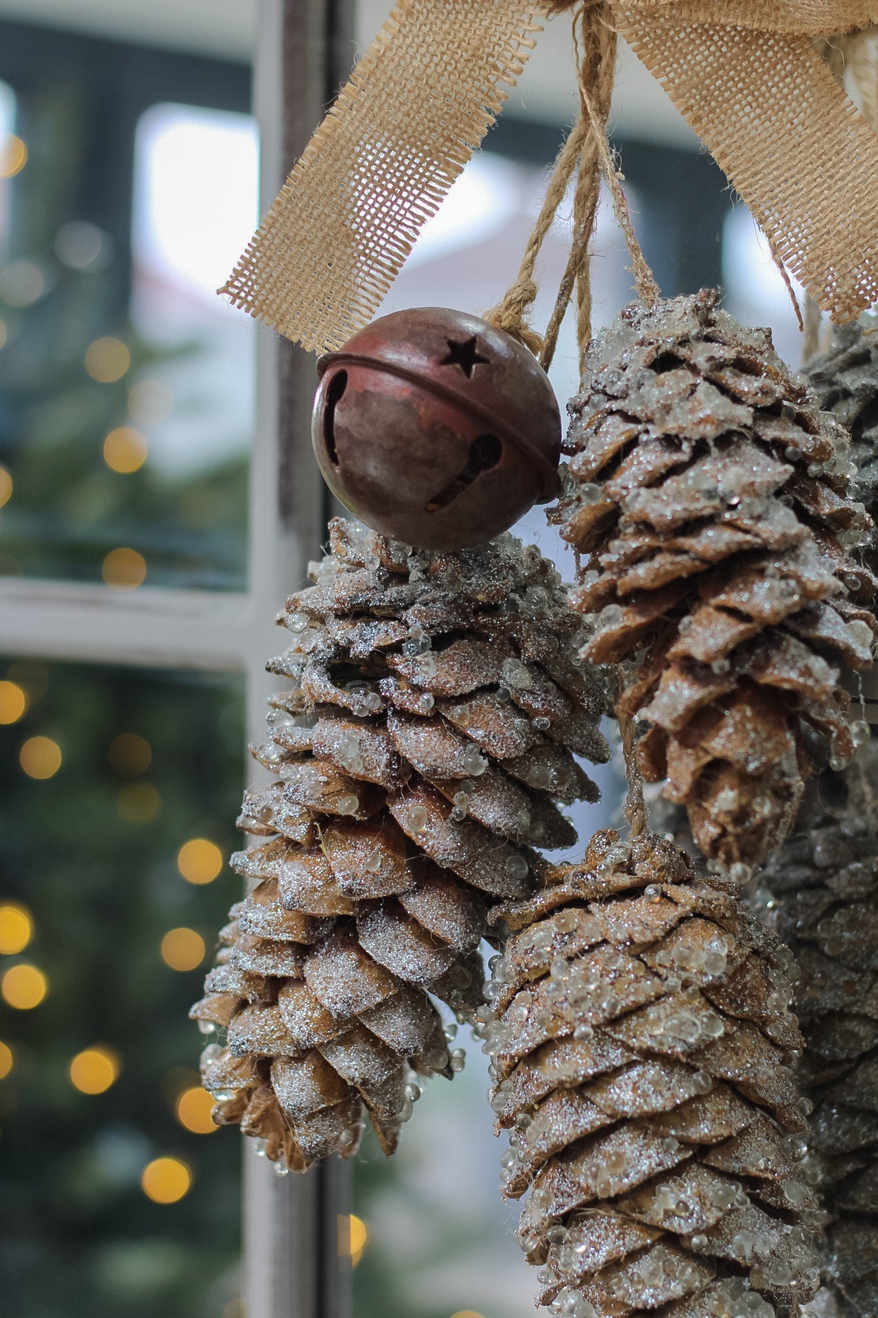 up close of rustic bell with star cut out