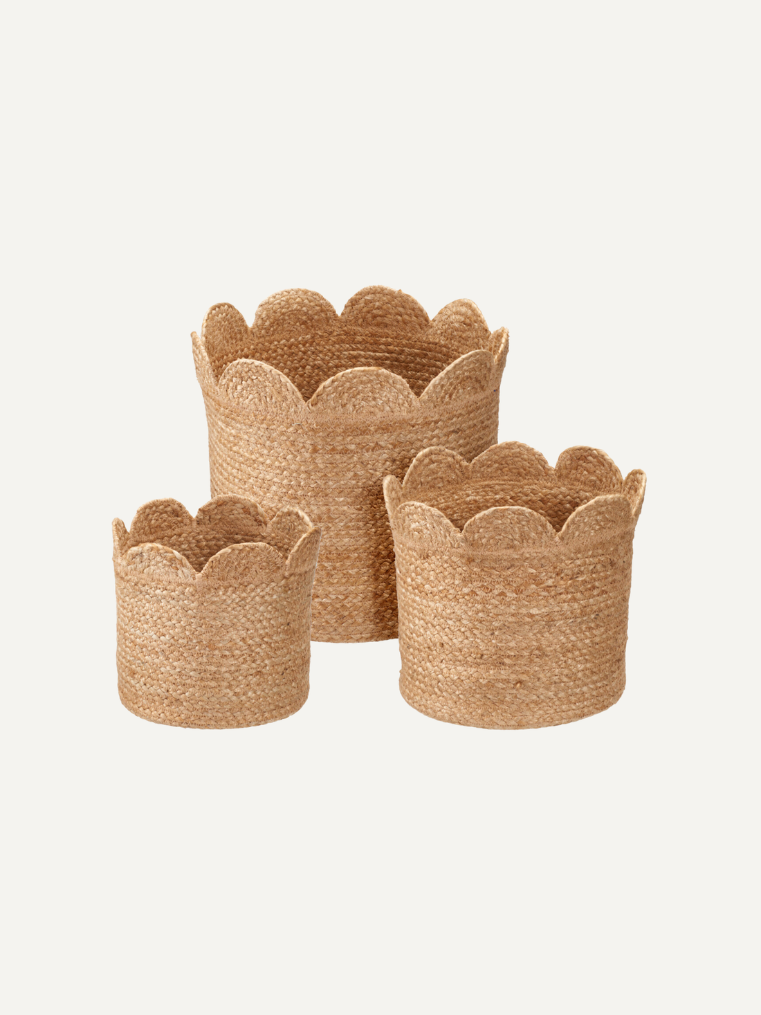 Scalloped Seagrass Storage Baskets | Set of 3