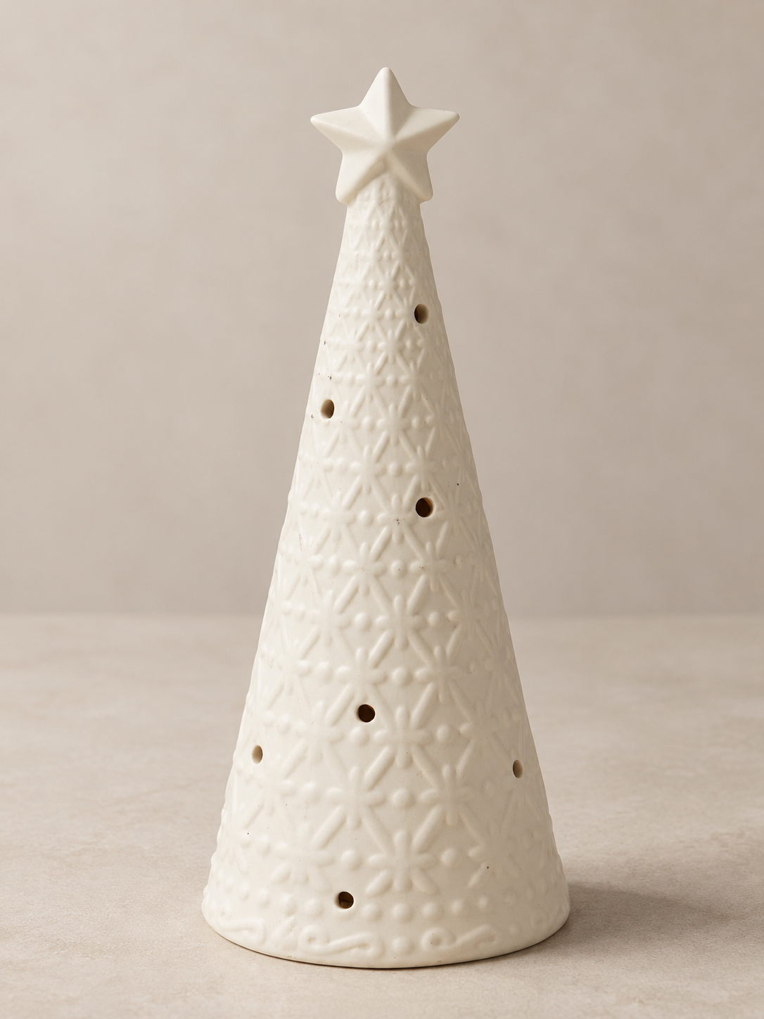 snowflake ceramic led white christmas tree