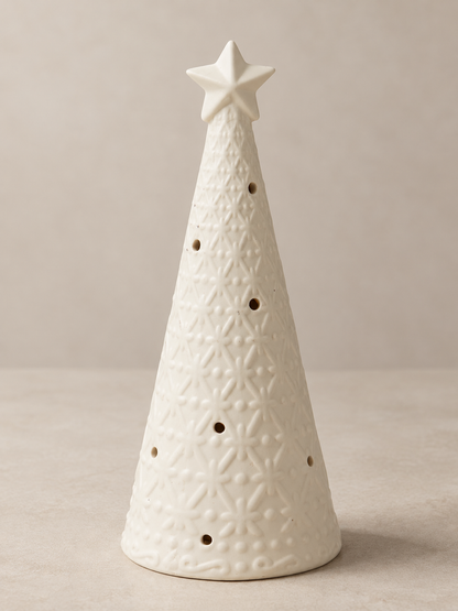 snowflake ceramic led white christmas tree