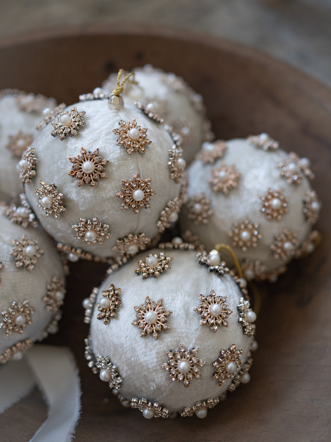 Ivory Pearl Christmas Tree Bauble