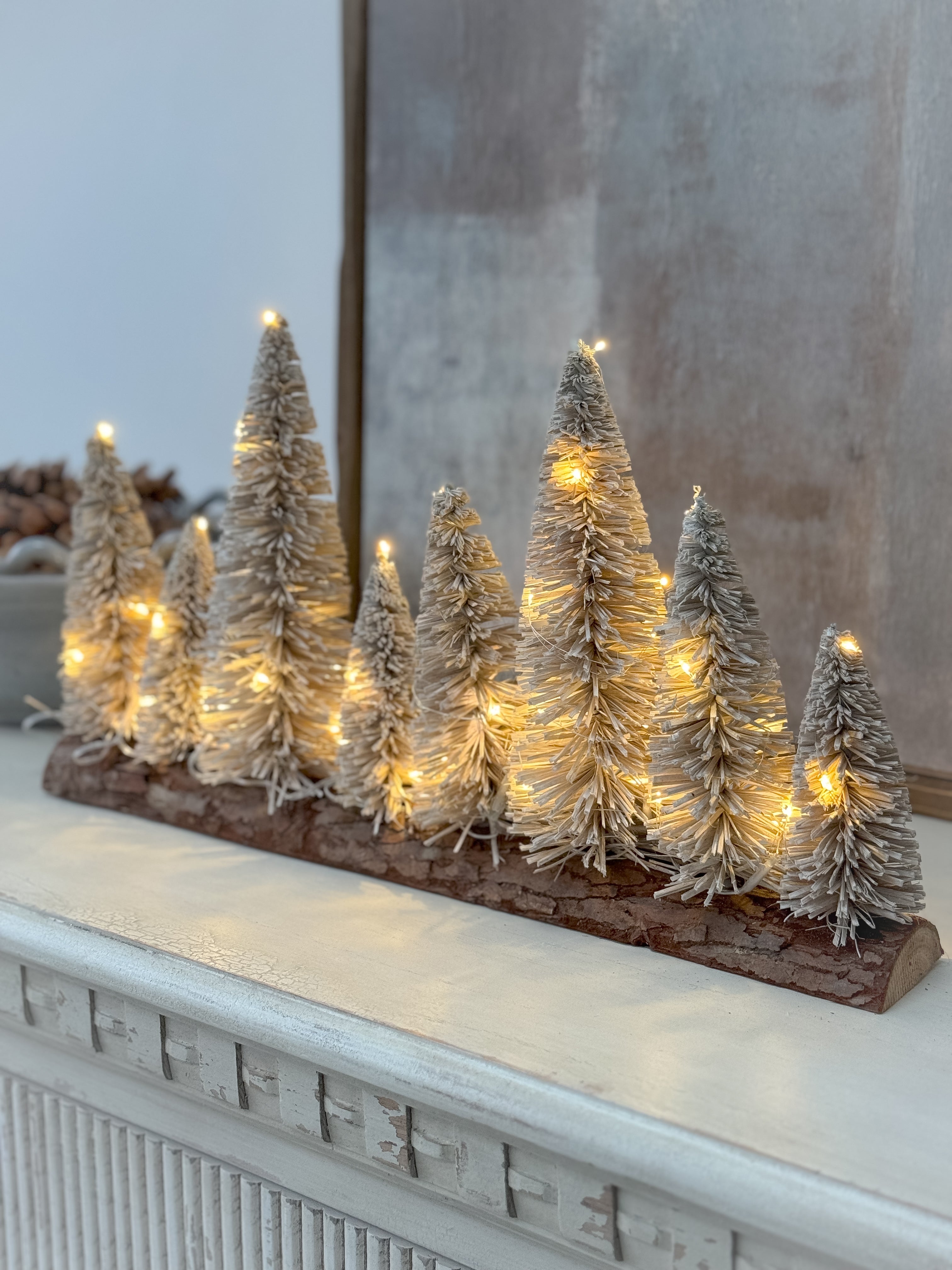 LED Soft Beige Fir Forest Scene 002