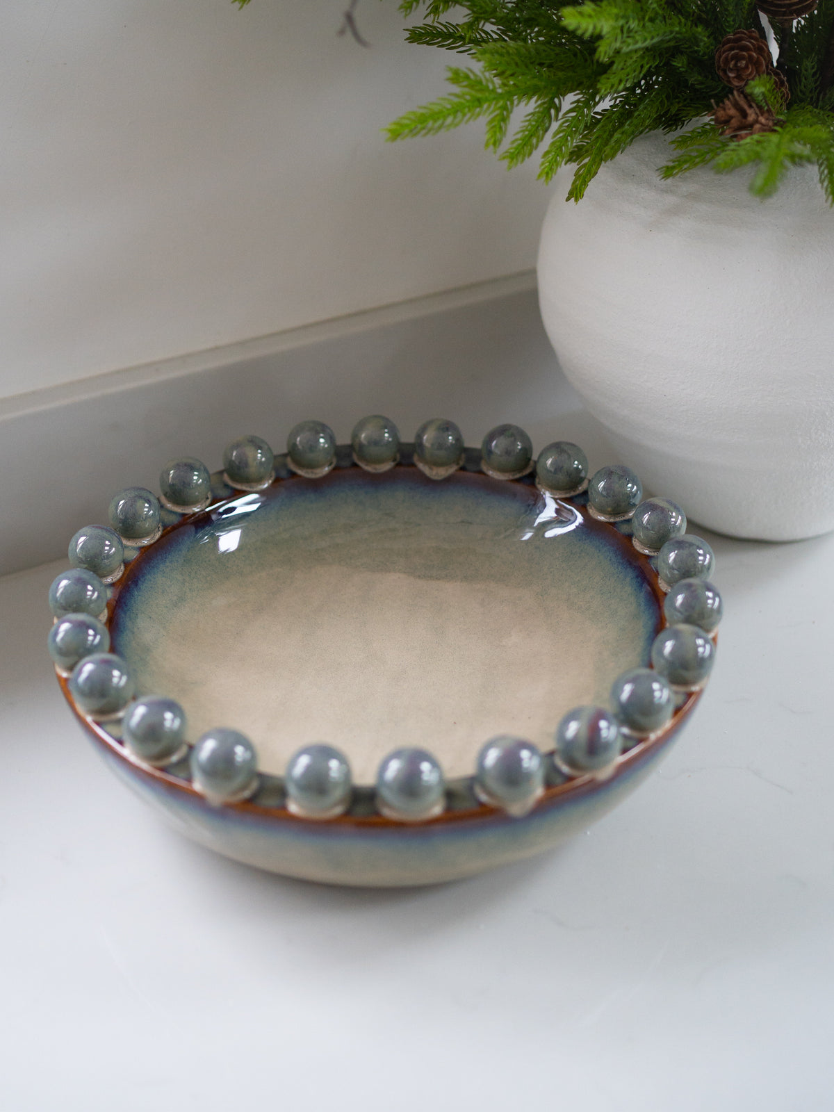Large Lazuli Blue Bobble Bowl
