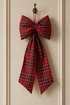 Long Red and Black Tartan Bow