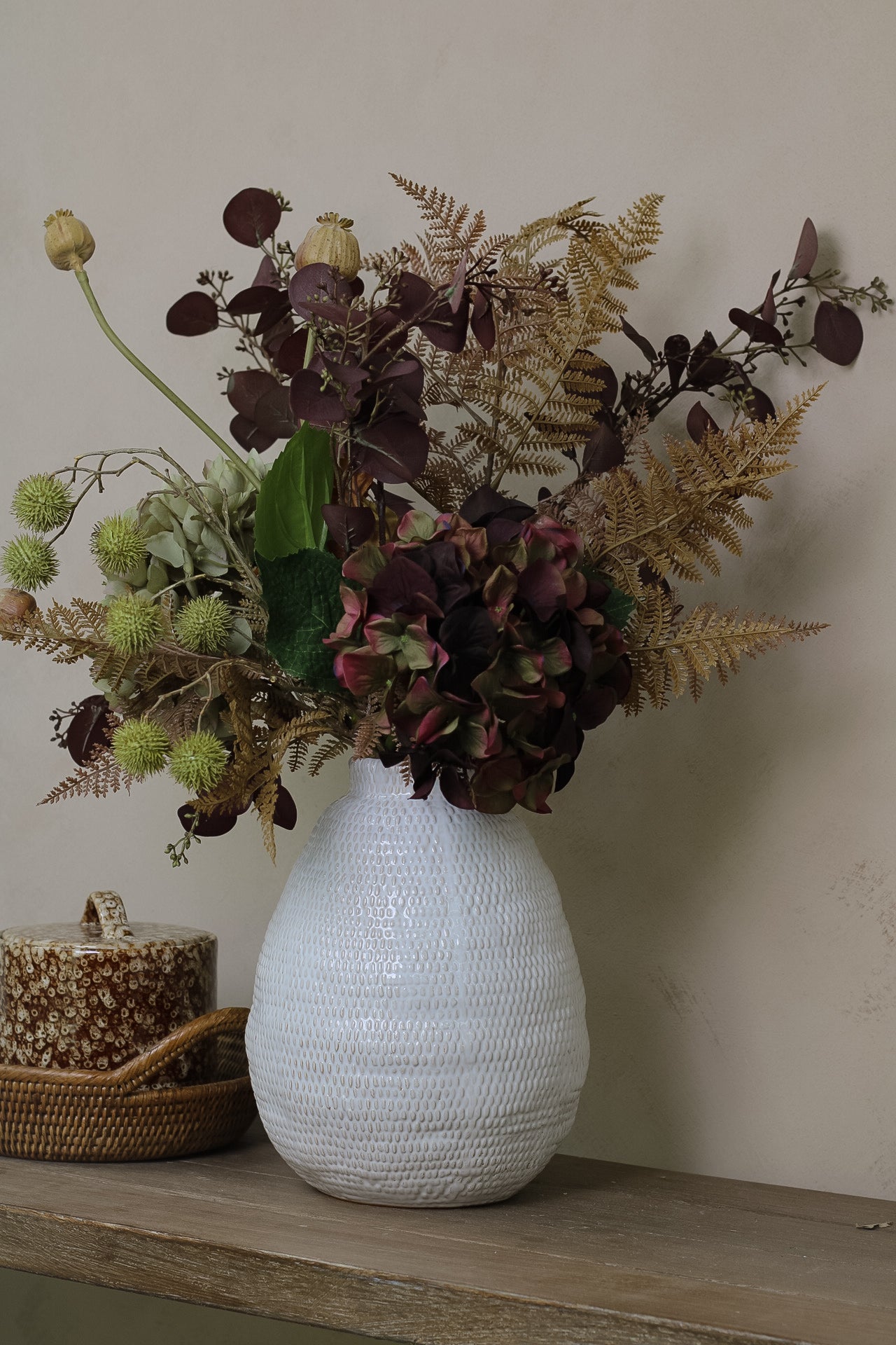 Luxury Faux Woodland Ember Autumn Floral Arrangement