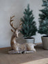 Lying Down Rustic Reindeer Decoration