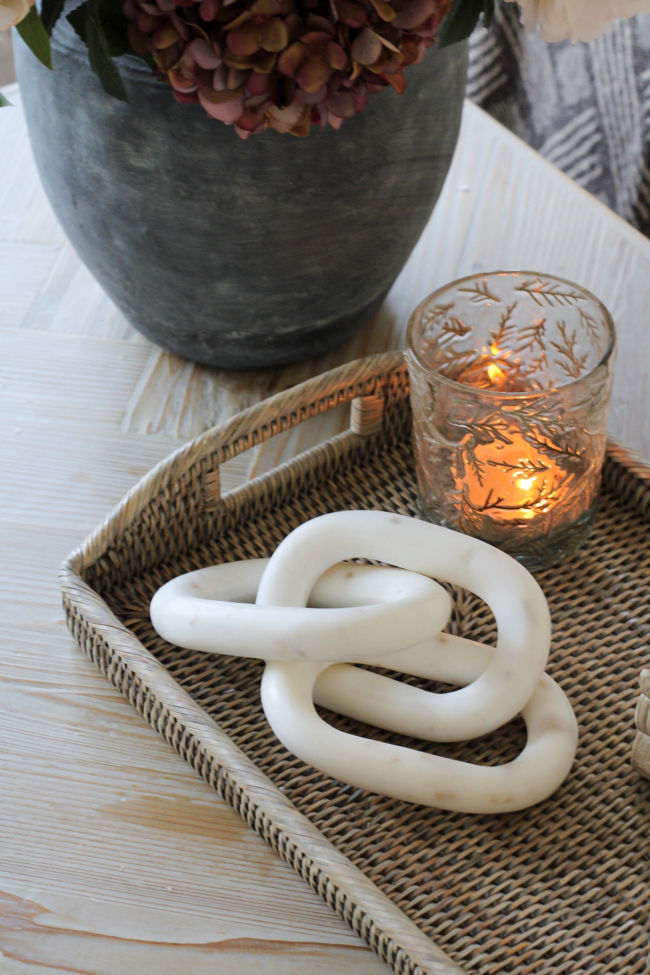 decorative marble chain link for tray styling in your home decor