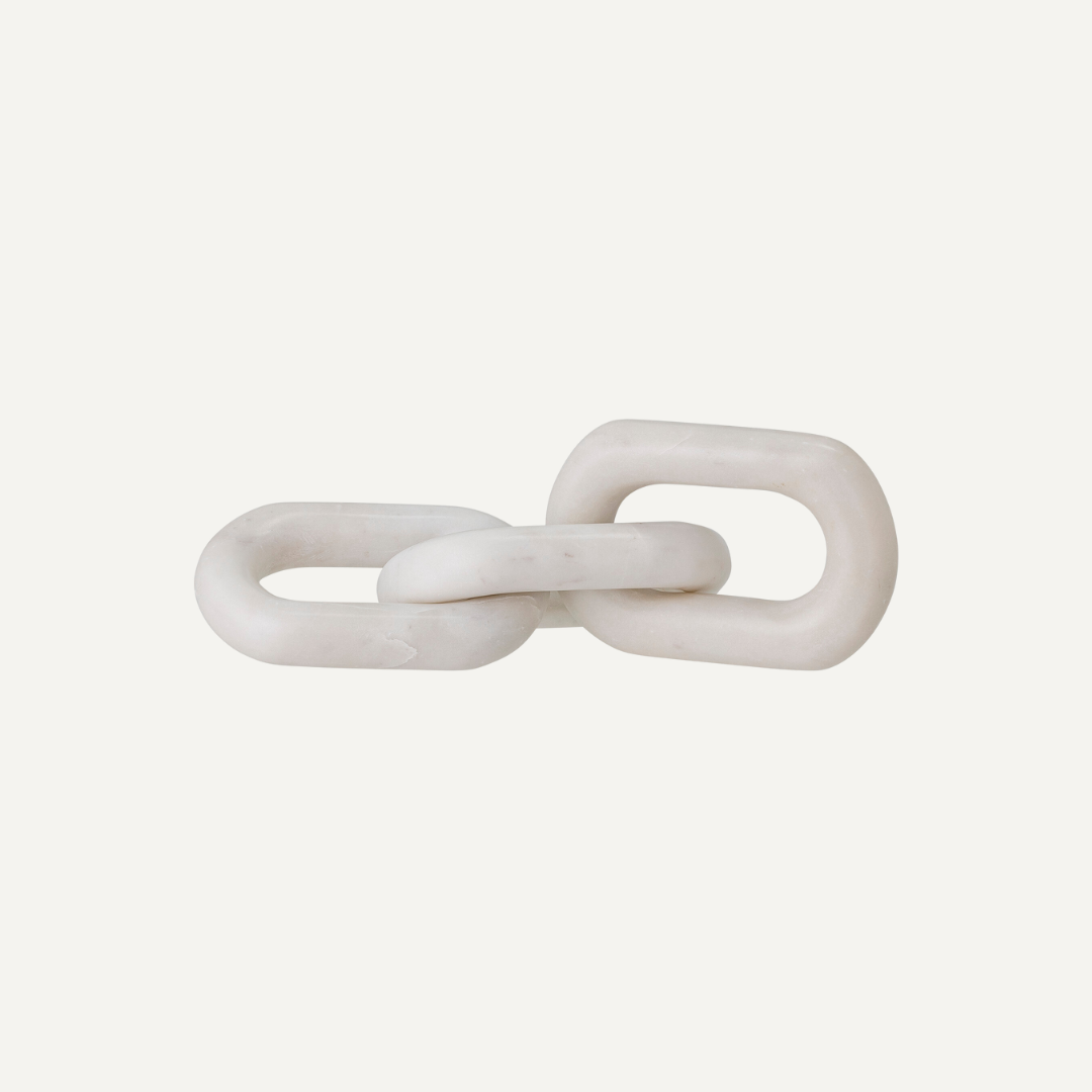 white marble chain link ornament