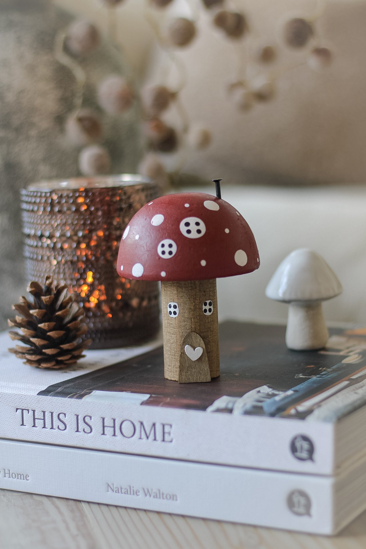 Maroon Wooden Mushroom House