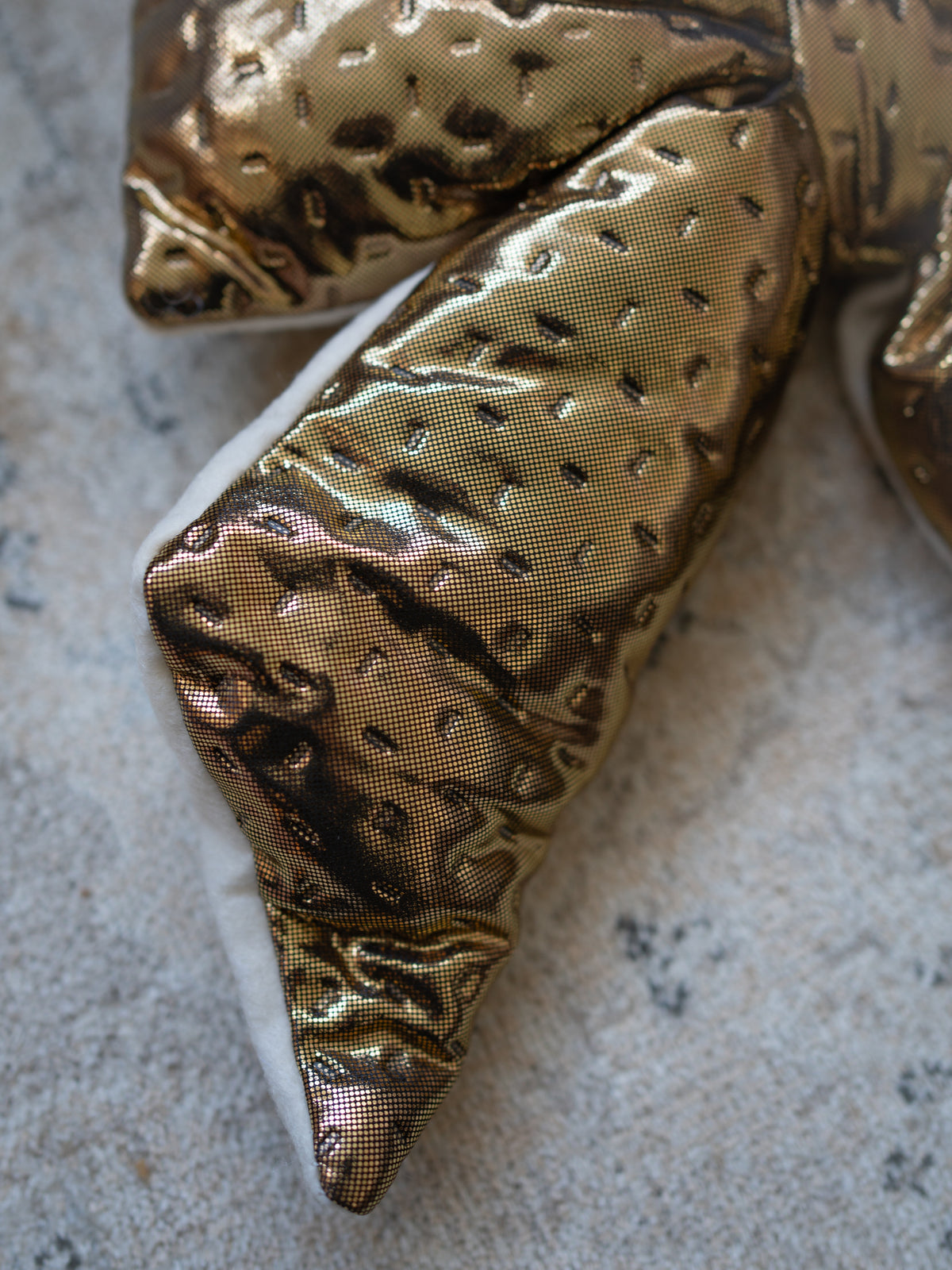 close of Metallic Gold Christmas Bow Decoration 