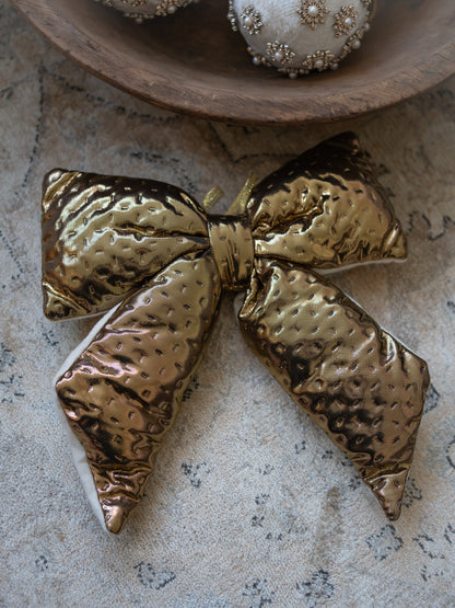 Metallic Gold Christmas Bow Decoration