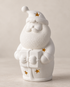 White Ceramic Santa LED with Present