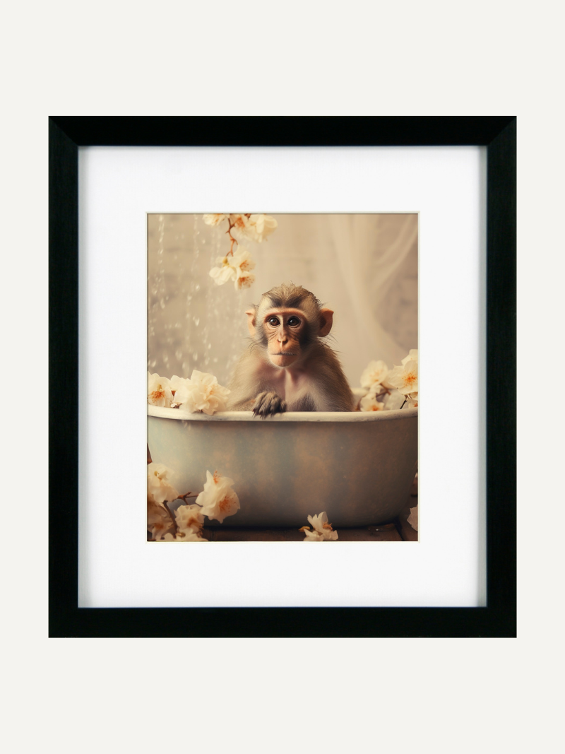 Monkey Bathroom Joy Framed Wall Art