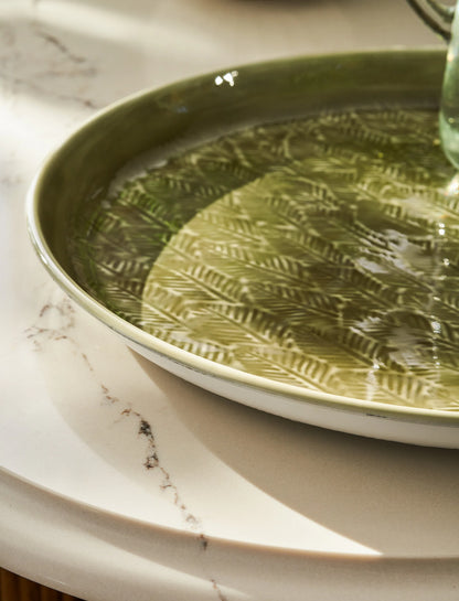 Moss Green Round Leaves Tray