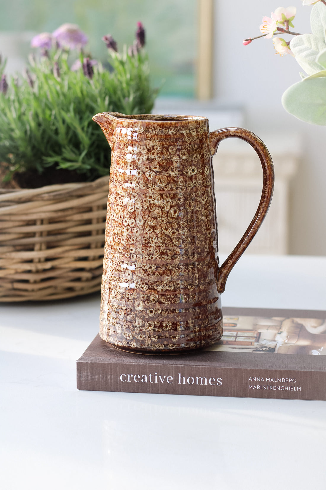 Mottled Brown Ceramic Jug