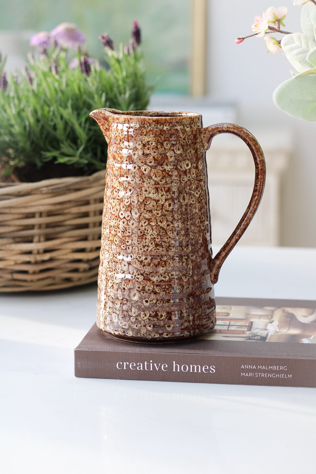 Mottled Brown Ceramic Jug