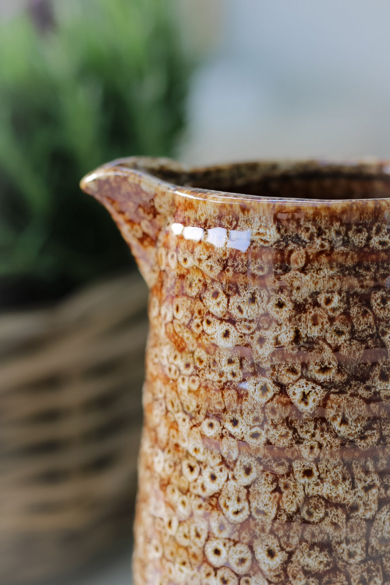 Mottled Brown Ceramic Jug