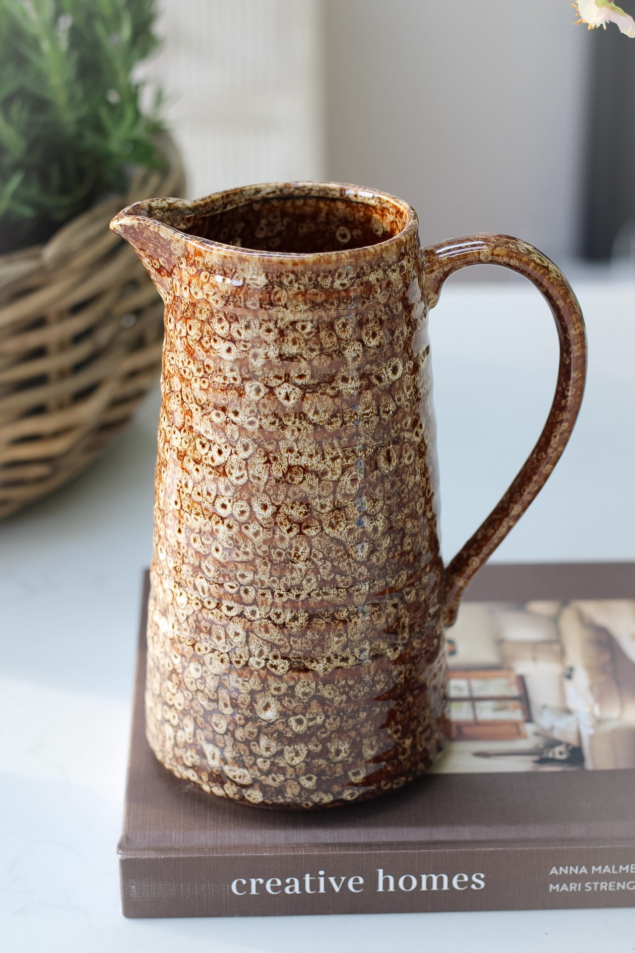 Mottled Brown Ceramic Jug