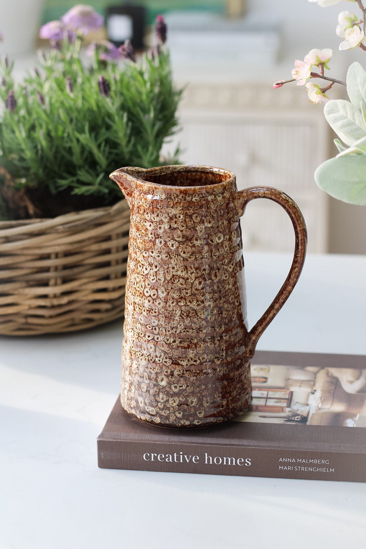 Mottled Brown Ceramic Jug