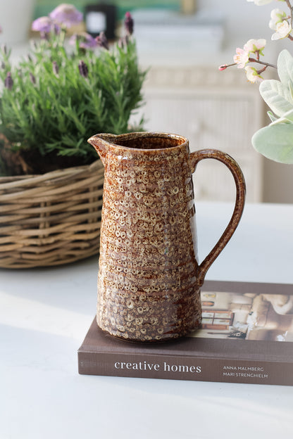 Mottled Brown Ceramic Jug