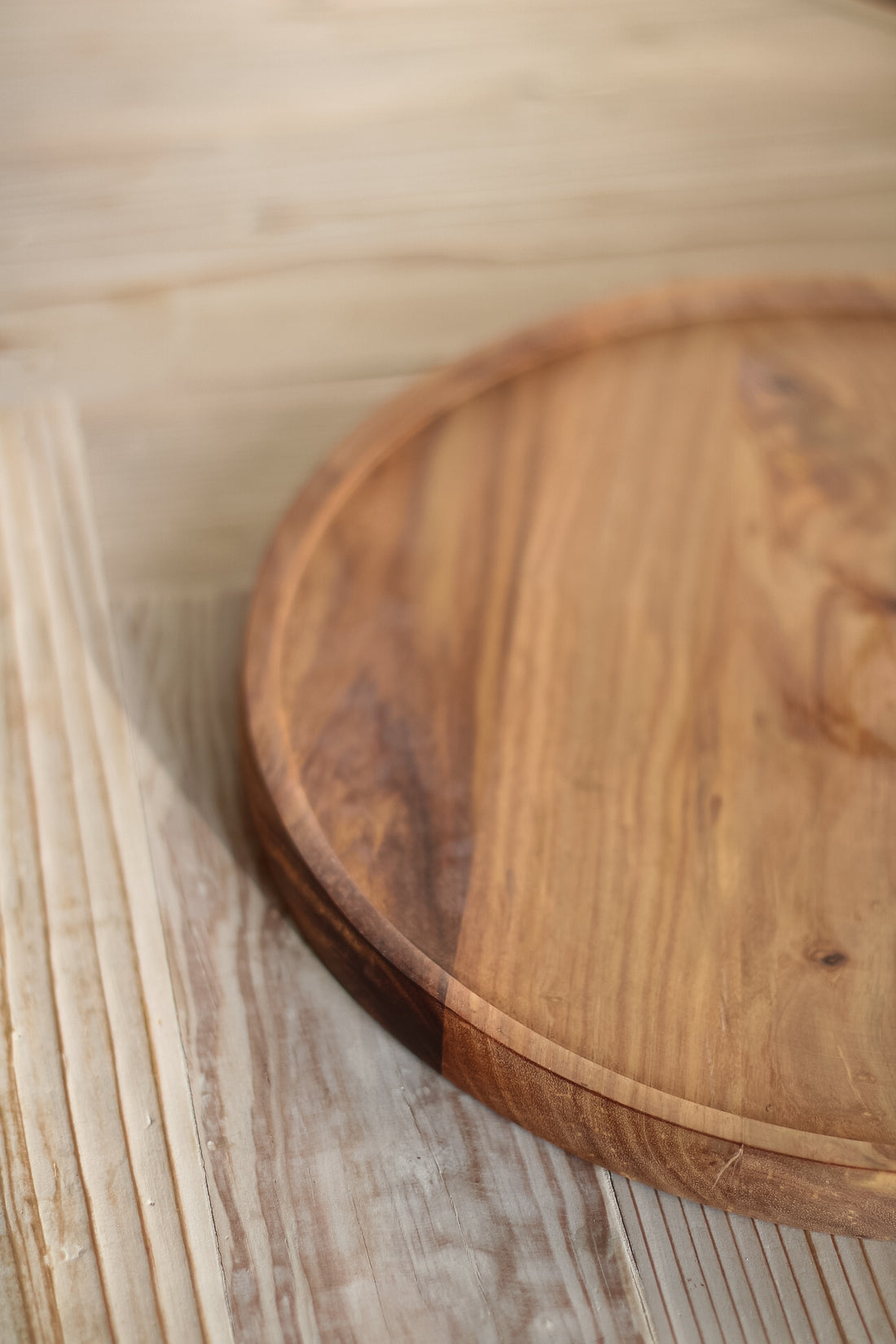 Natural Wooden Round Tray
