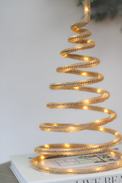Neutral Rope Tree with Star and Lights 003