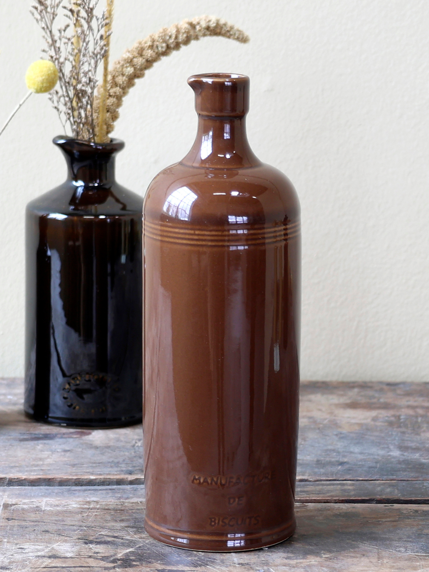 Old French Stoneware Bottle for vintage inspired home styling