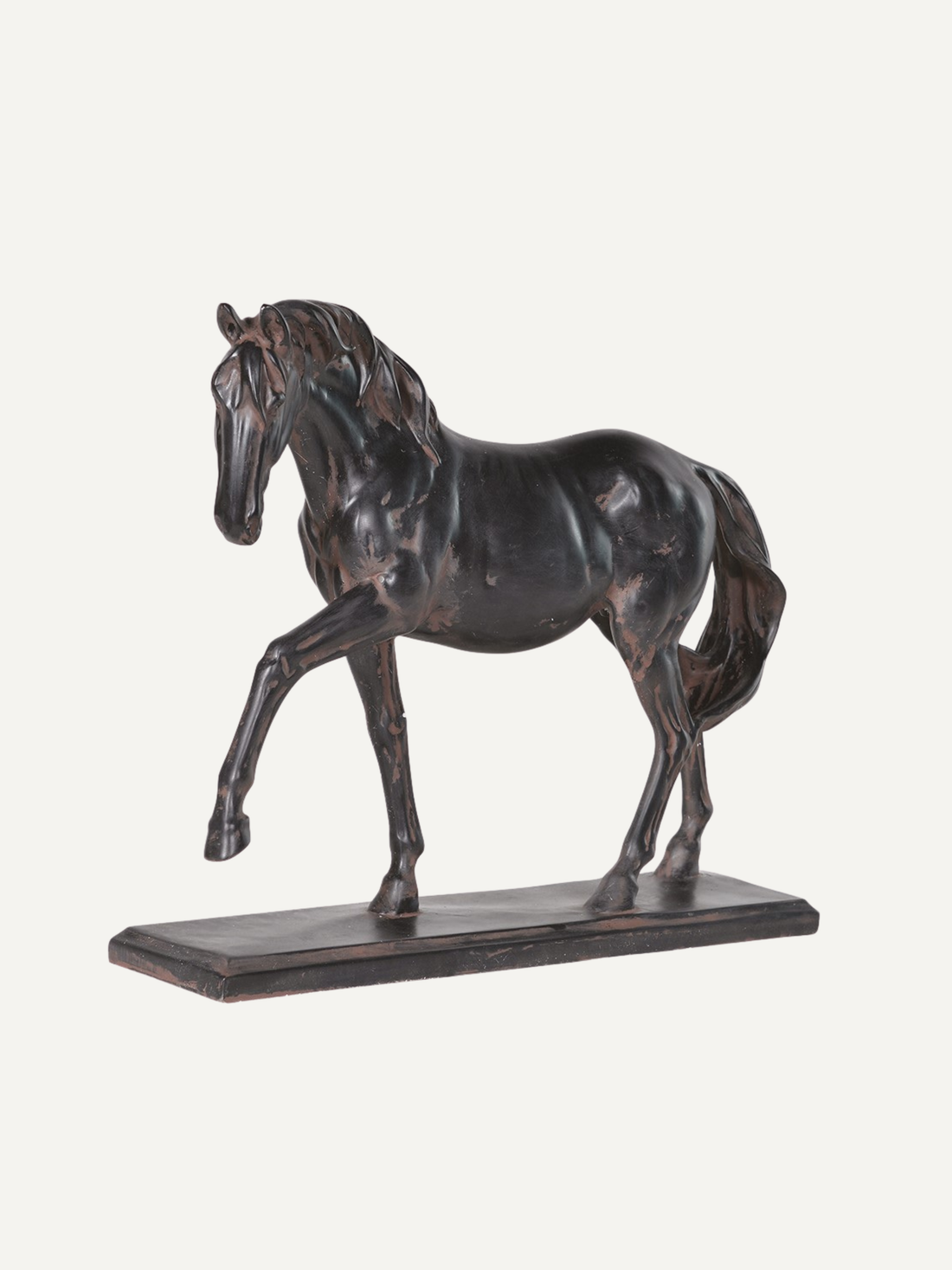 Ornate Prancing Horse Ornament in black base