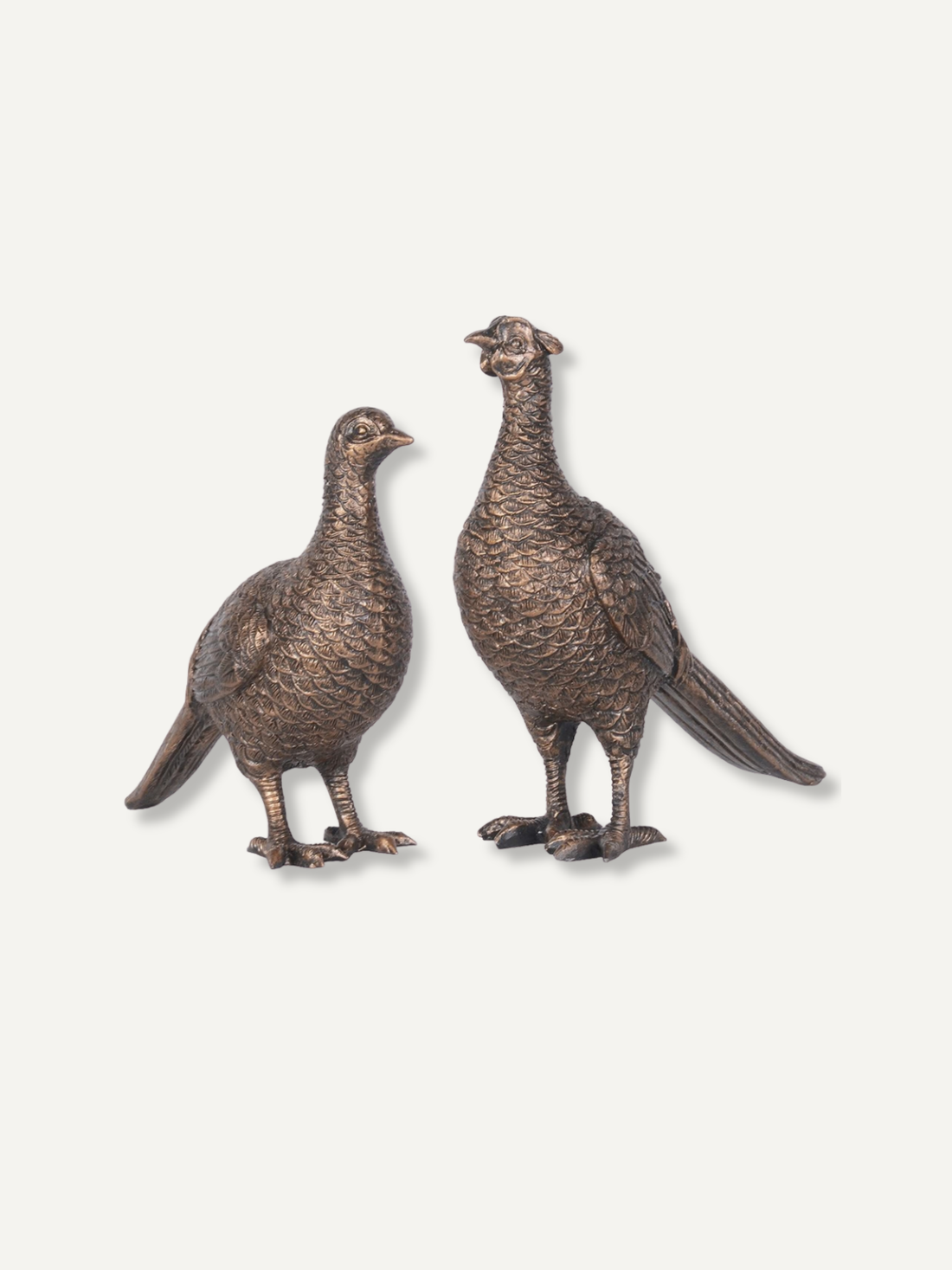 Pair of Bronze Pheasant Ornaments