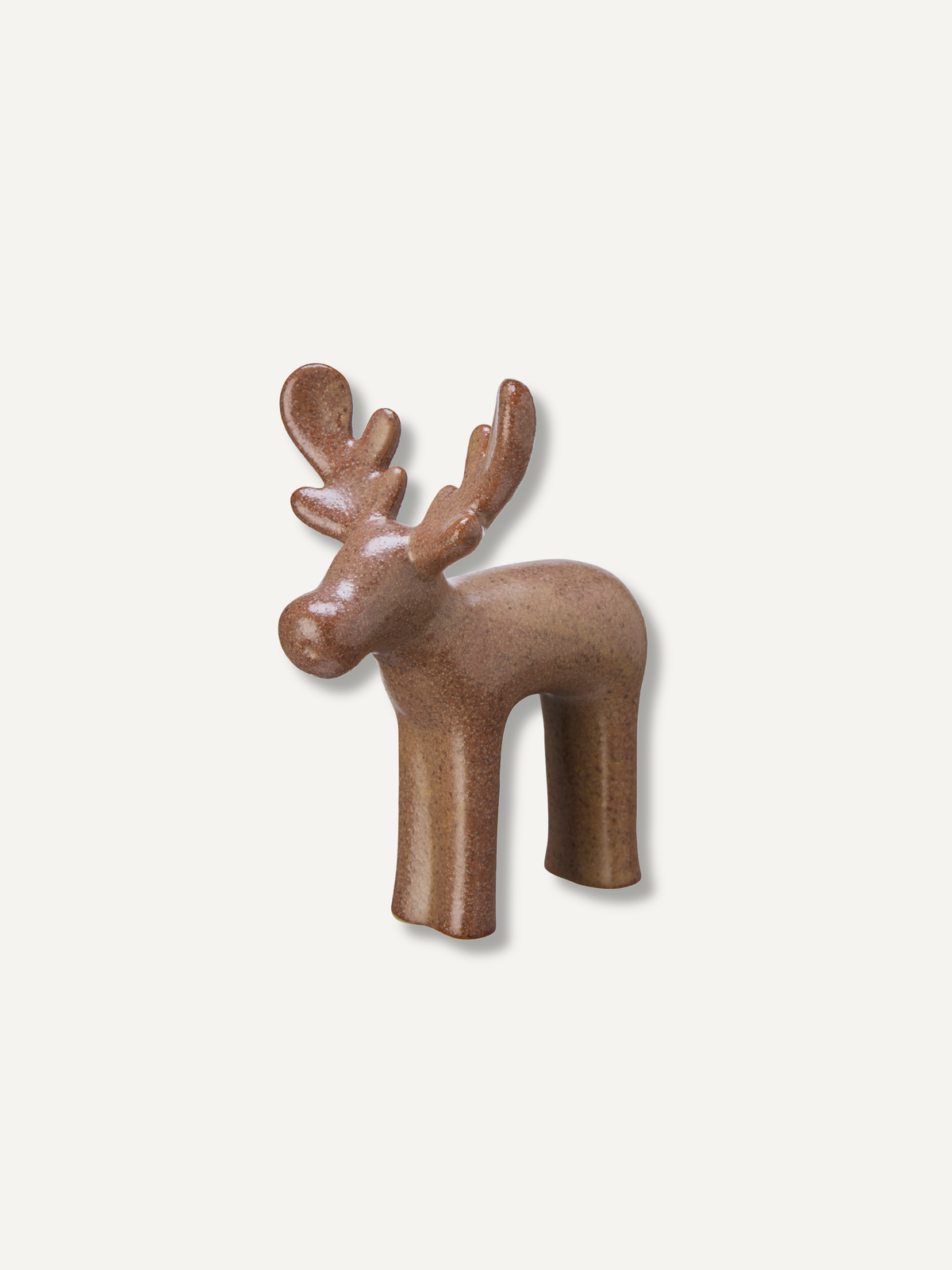 Pair of Brown Melange Reindeer Ornaments