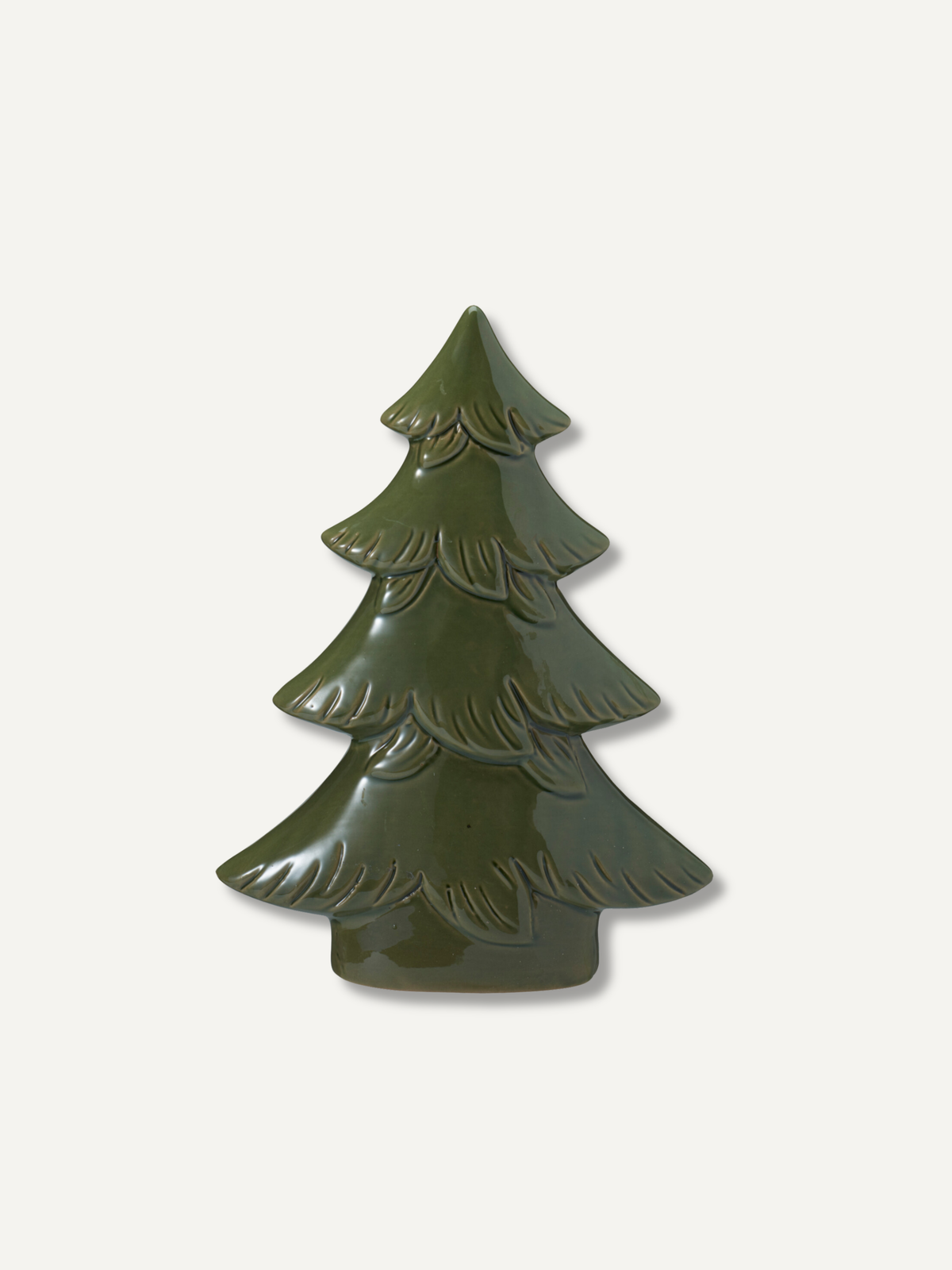 Pair of Moss Green Ceramic Christmas Trees