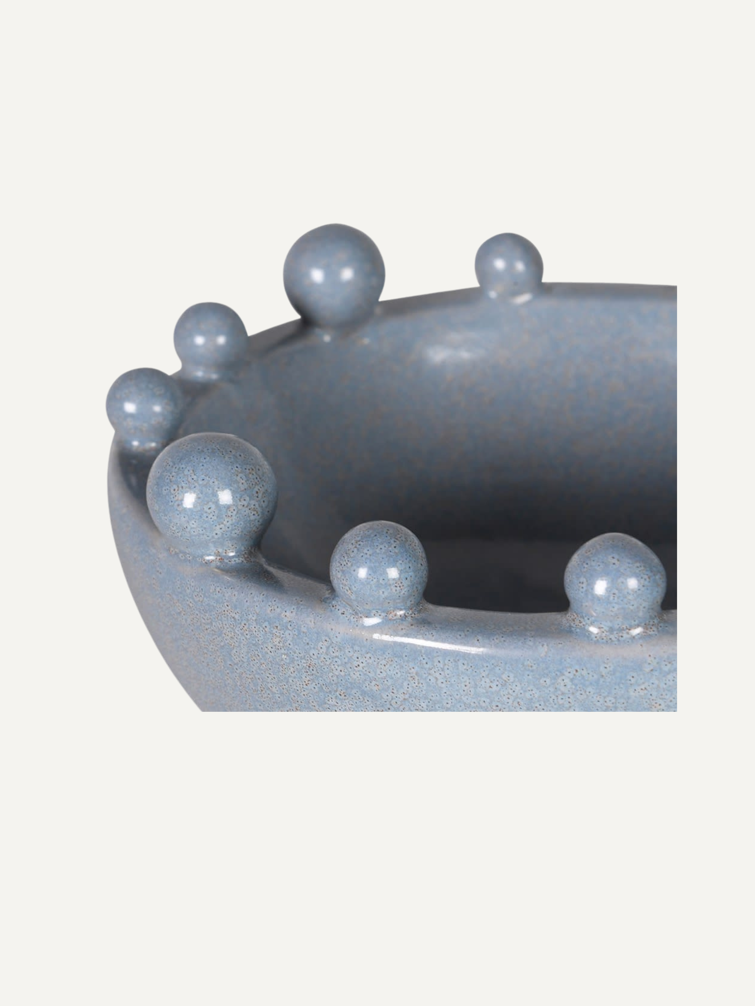 Pale Blue Small Bobble Edged Bowl for home styling on a coffee table or sideboard