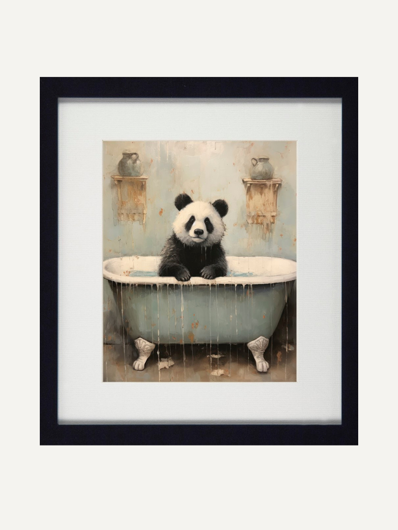 Panda Bathroom Joy Framed Wall Art
