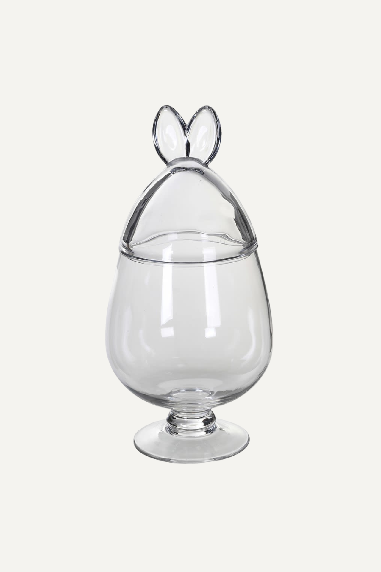 Pedestal Rabbit Ears Glass Jar