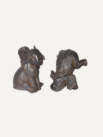 Playing Elephants Decorative Ornaments | Set of 2