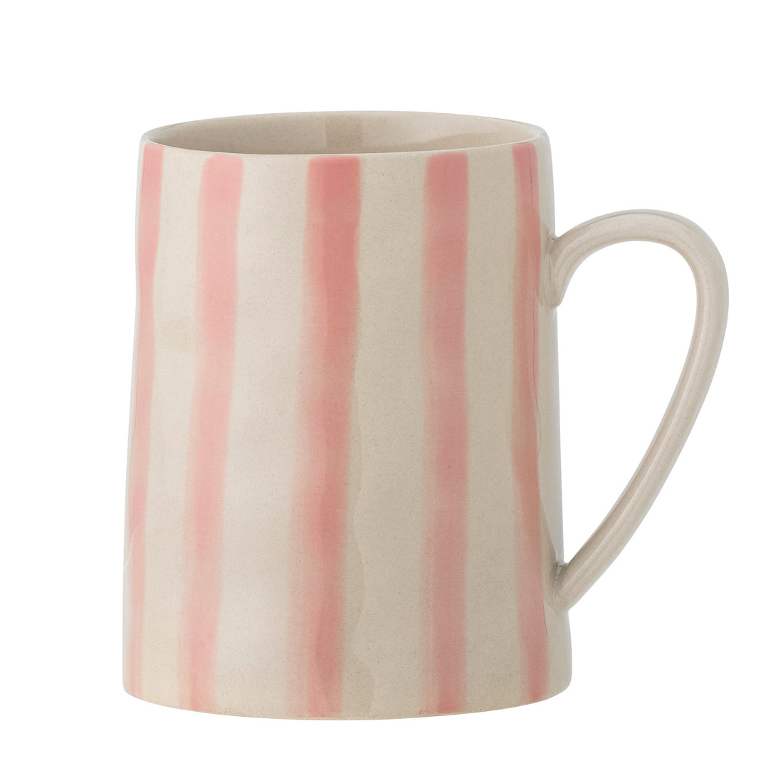Powder Pink Striped Stoneware Mug