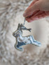 Prancing Reindeer Beaded Embroidered Christmas Tree Decoration