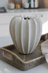 Prestbury Cream Ceramic Grooved Vase