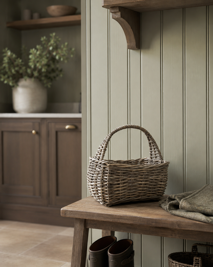 Rectangular Rattan Basket with Handle