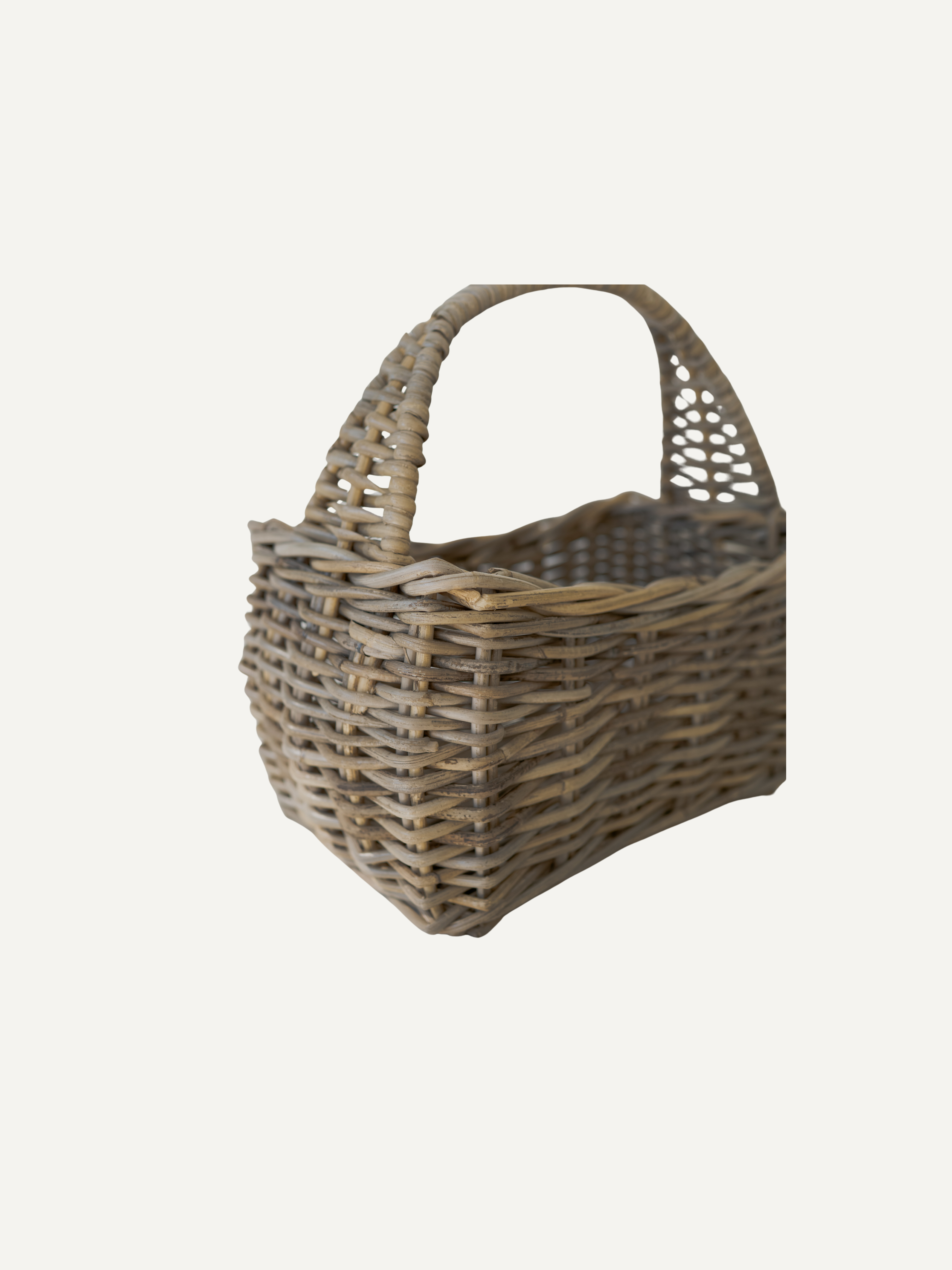 Rectangular Rattan Basket with Handle