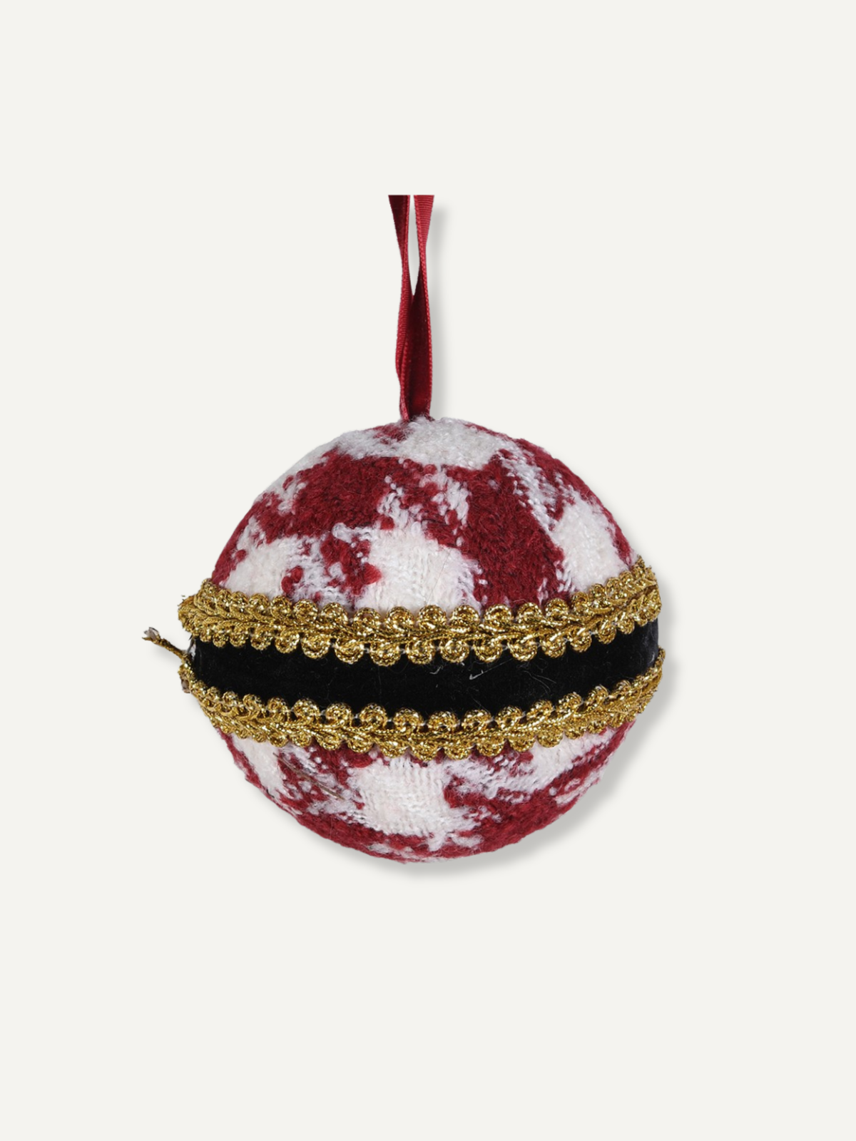 Red Houndstooth Christmas Tree Bauble
