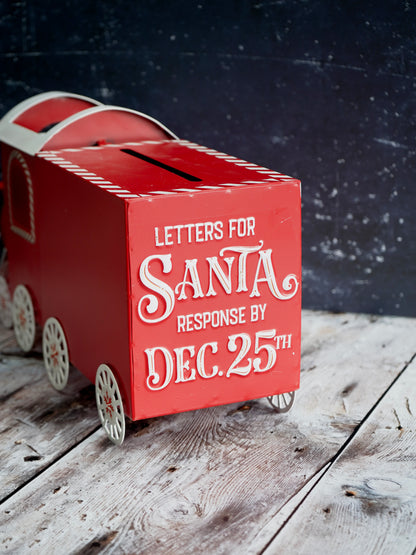 Red toy truck-shaped mailbox with &