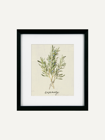 Rosemary cottage herbs framed wall art