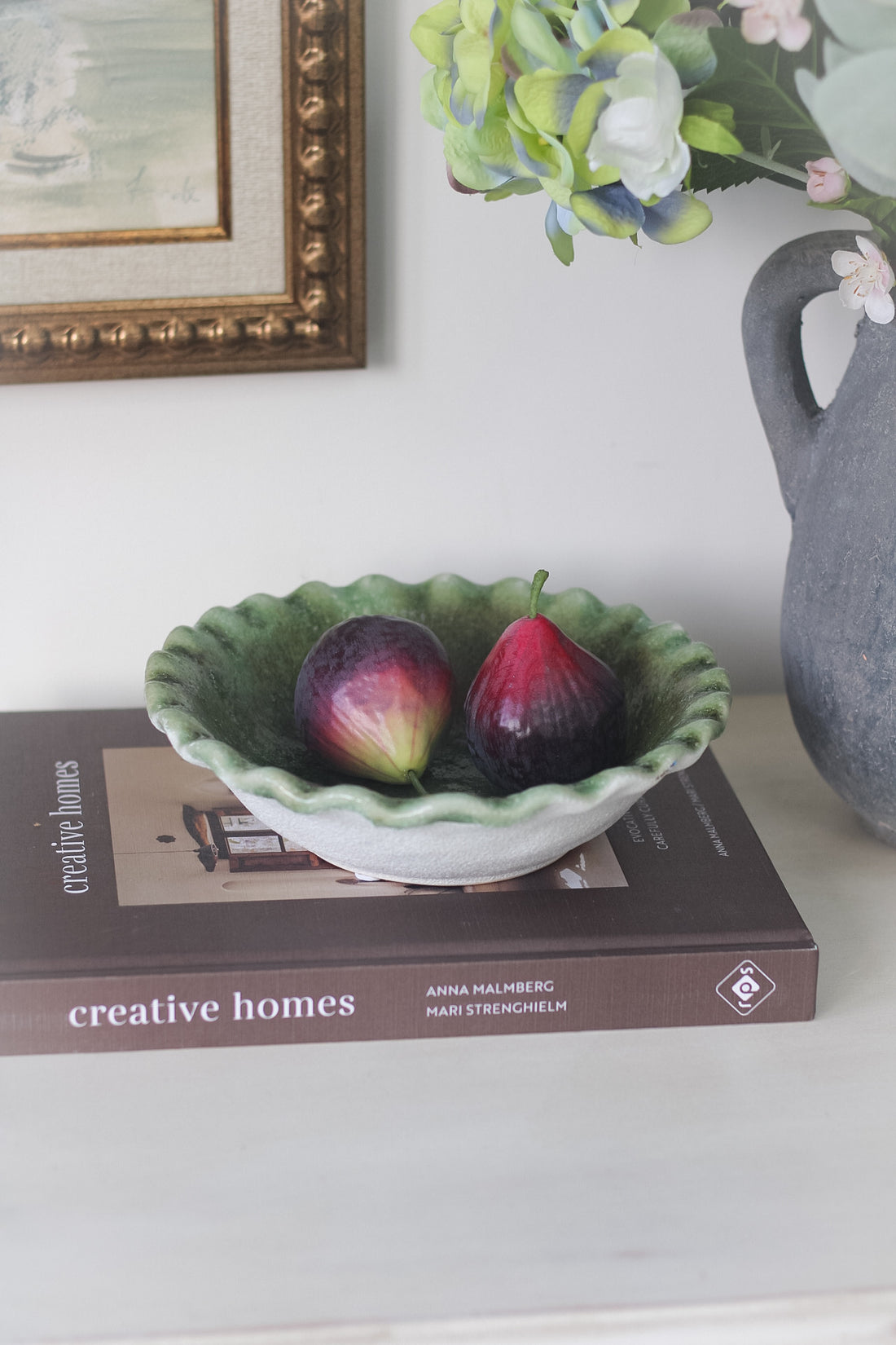 Ruffled Green Decorative Bowl